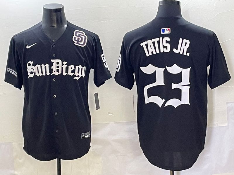 Men 2025 San Diego Padres #23 Tatis jr Black Five generations Joint Name Nike MLB Jersey style 16->san diego padres->MLB Jersey
